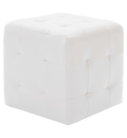 Poufs 2 pcs Blanc 30 x 30 x 30 cm Similicuir