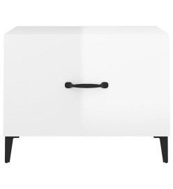 Tables basses avec pieds métal 2 pcs Blanc brillant 50x50x40 cm