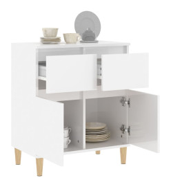 Buffet Blanc brillant 60x35x70 cm Bois d'ingénierie