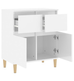 Buffet Blanc brillant 60x35x70 cm Bois d'ingénierie