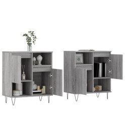 Buffets 2 pcs sonoma gris bois d'ingénierie