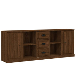 Buffets 3 pcs Chêne marron Bois d'ingénierie