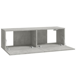 Meubles TV muraux 4 pcs Gris béton 100x30x30 cm