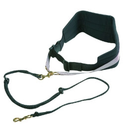 FLAMINGO Ceinture pour chien avec laisse élastique Canicross Noir