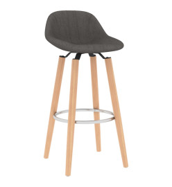 Tabourets de bar lot de 2 gris foncé tissu