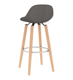 Tabourets de bar lot de 2 gris foncé tissu