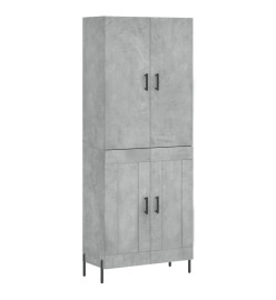 Buffet haut Gris béton 69,5x34x180 cm Bois d'ingénierie