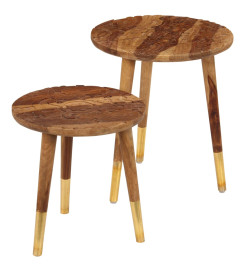 Tables basses 2 pcs Bois solide de Sesham