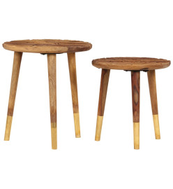 Tables basses 2 pcs Bois solide de Sesham