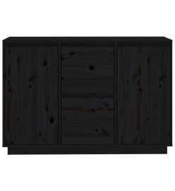 Buffet Noir 111x34x75 cm Bois massif de pin