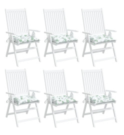 Coussins de chaise 6 pcs à motif de feuilles 50x50x7 cm