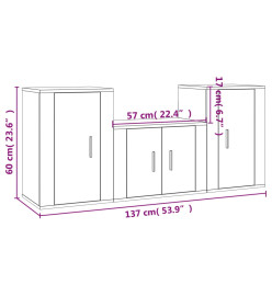 Ensemble de meubles TV 3 pcs Chêne marron Bois d'ingénierie