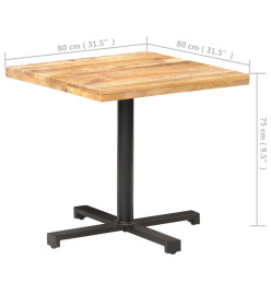 Table de bistro Carrée 80x80x75 cm Bois de manguier brut