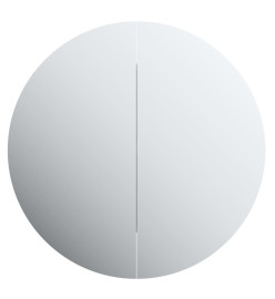 Armoire de salle de bain miroir rond et LED Blanc 40x40x17,5 cm