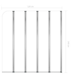 Enclos de bain 120x140 cm Verre trempé Transparent