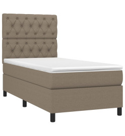 Sommier tapissier avec matelas et LED Taupe 80x200cm Tissu