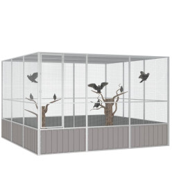 Cage à oiseaux Gris 302,5x324,5x211,5 cm Acier galvanisé