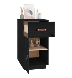 Armoire de bureau Noir 40x50x75 cm Bois massif de pin