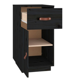 Armoire de bureau Noir 40x50x75 cm Bois massif de pin