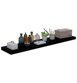 Étagère murale flottante Noir brillant 120x23,5x3,8 cm MDF