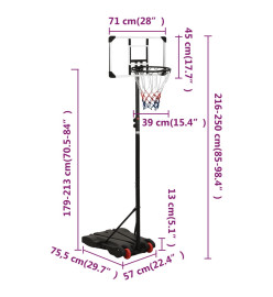 Support de basket-ball Transparent 216-250 cm Polycarbonate