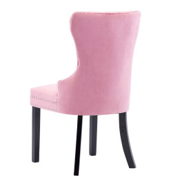 Chaises à manger lot de 6 rose velours