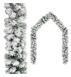 Guirlande de Noël avec neige floquée Vert 5 m PVC