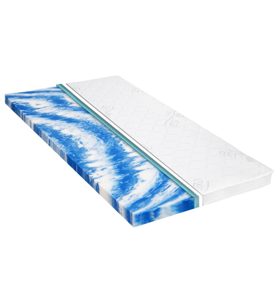 Sur-matelas 80 x 200 cm Mousse de gel 7 cm