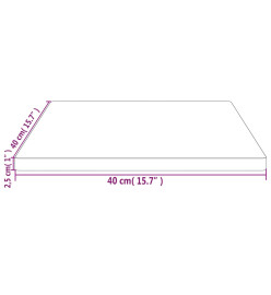 Dessus de table 40x40x2,5 cm bois de pin massif