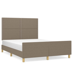 Cadre de lit avec tête de lit Taupe 140x190 cm Tissu