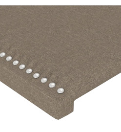 Cadre de lit avec tête de lit Taupe 140x190 cm Tissu