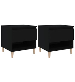 Tables de chevet 2 pcs Noir 50x46x50 cm Bois d’ingénierie