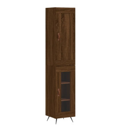 Buffet haut Chêne marron 34,5x34x180 cm Bois d'ingénierie