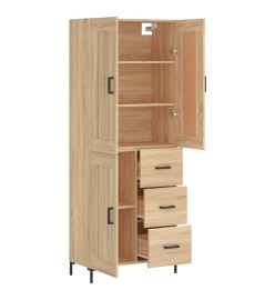 Buffet haut Chêne sonoma 69,5x34x180 cm Bois d'ingénierie