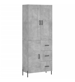 Buffet haut Gris béton 69,5x34x180 cm Bois d'ingénierie