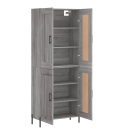 Buffet haut Sonoma gris 69,5x34x180 cm Bois d'ingénierie