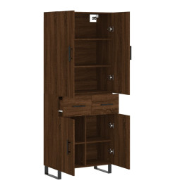 Buffet haut Chêne marron 69,5x34x180 cm Bois d'ingénierie