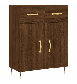 Buffet haut Chêne marron 69,5x34x180 cm Bois d'ingénierie