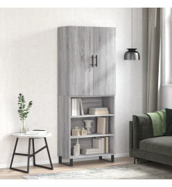 Buffet haut Sonoma gris 69,5x34x180 cm Bois d'ingénierie