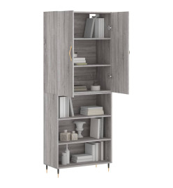 Buffet haut Sonoma gris 69,5x34x180 cm Bois d'ingénierie