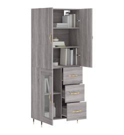 Buffet haut Sonoma gris 69,5x34x180 cm Bois d'ingénierie