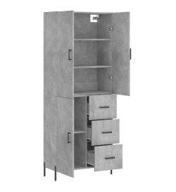 Buffet haut Gris béton 69,5x34x180 cm Bois d'ingénierie