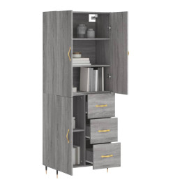 Buffet haut Sonoma gris 69,5x34x180 cm Bois d'ingénierie