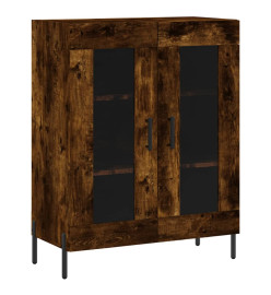 Buffet haut Chêne fumé 69,5x34x180 cm Bois d'ingénierie