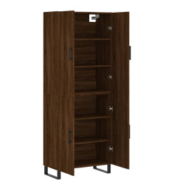 Buffet haut Chêne marron 69,5x34x180 cm Bois d'ingénierie