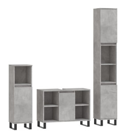 Ensemble de meubles de salle de bain 3 pcs gris béton