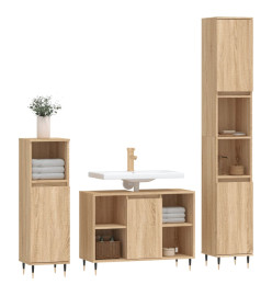 Ensemble de meubles de salle de bain 3 pcs chêne sonoma