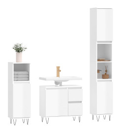 Ensemble de meubles de salle de bain 3 pcs blanc brillant