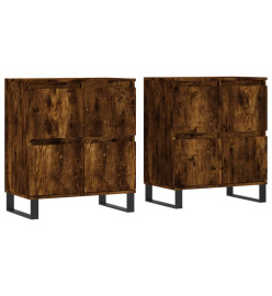 Buffets 2 pcs chêne fumé bois d'ingénierie