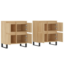 Buffets 2 pcs chêne sonoma bois d'ingénierie